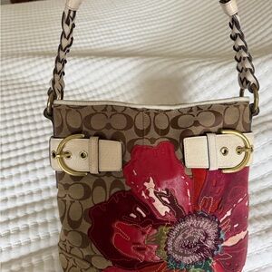 Vintage Coach Purse with Flower Design